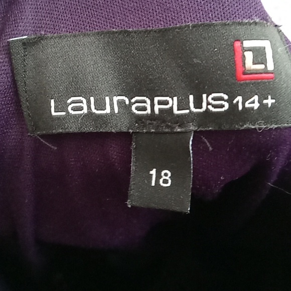 Laura Plus | Purple & Cream Chevron Patterned Dress - Picture 8 of 10